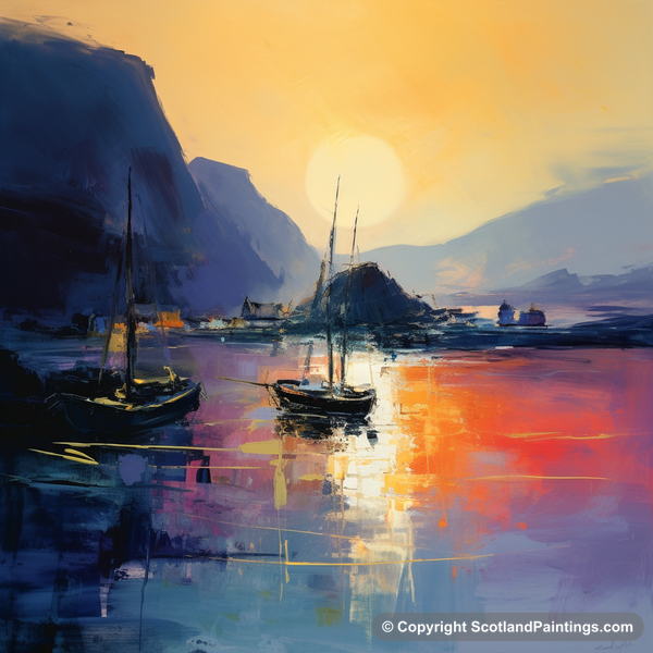 Painting - Portree Harbour - Scottish Harbours