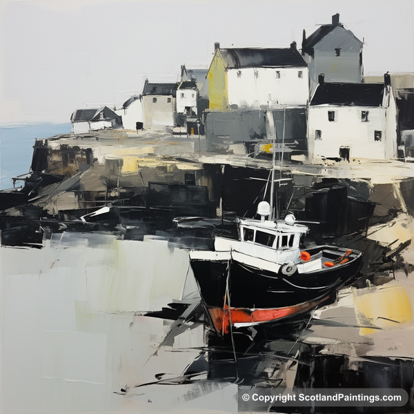 Painting - Portsoy Harbour - Scottish Harbours