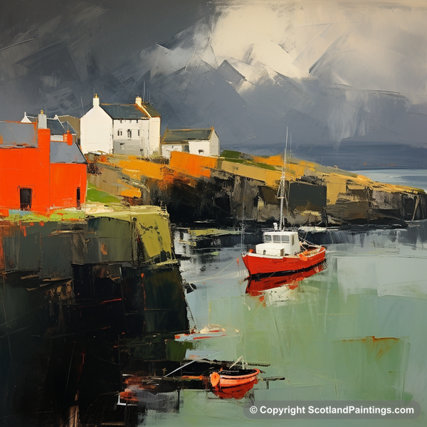 Painting - Portpatrick Harbour - Scottish Harbours