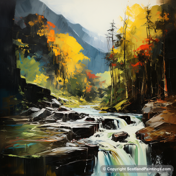 Painting - Steall Falls - Scottish Waterfalls