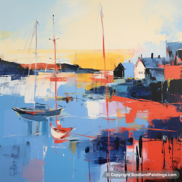 Painting - Port Ellen Harbour - Scottish Harbours