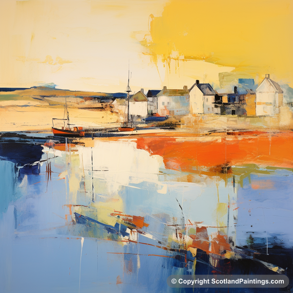 Painting - Port Ellen Harbour - Scottish Harbours