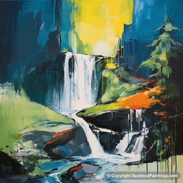 Painting - Glenashdale Falls - Scottish Waterfalls