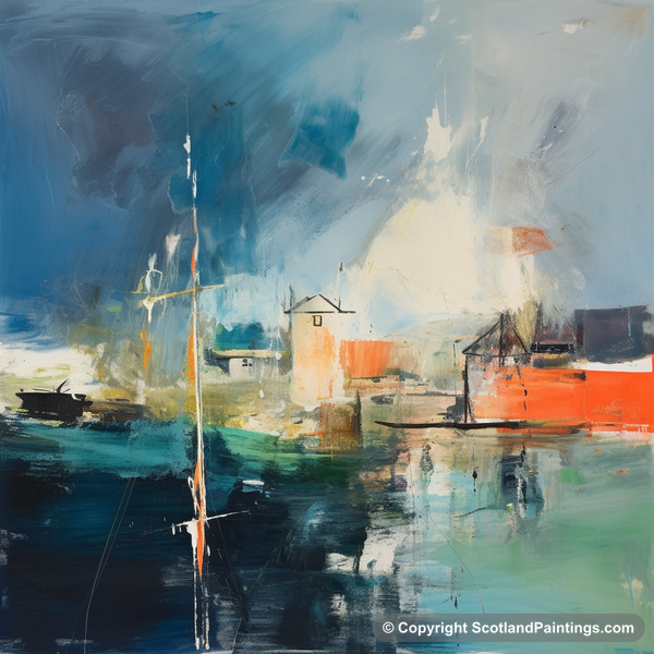 Painting - Charlestown Harbour - Scottish Harbours