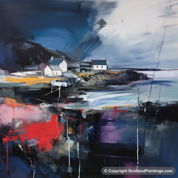 Painting - Cullen Harbour - Scottish Harbours