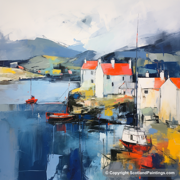 Painting - Castlebay Harbour - Scottish Harbours