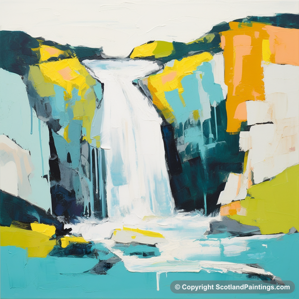 Painting - Glenashdale Falls - Scottish Waterfalls