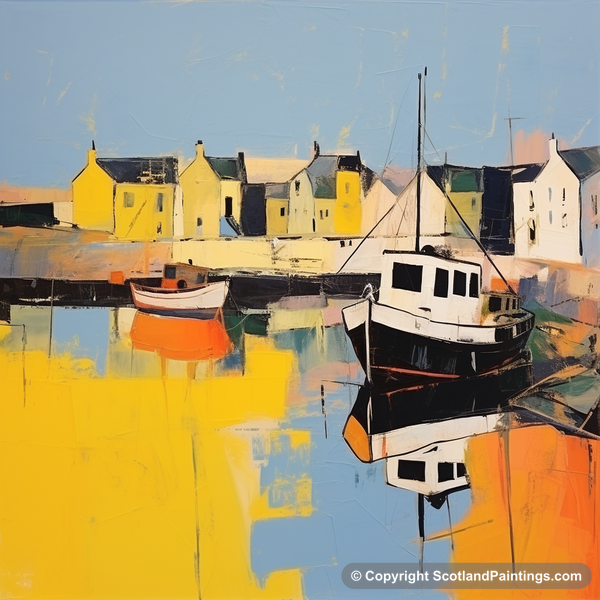 Painting - Portmahomack Harbour - Scottish Harbours