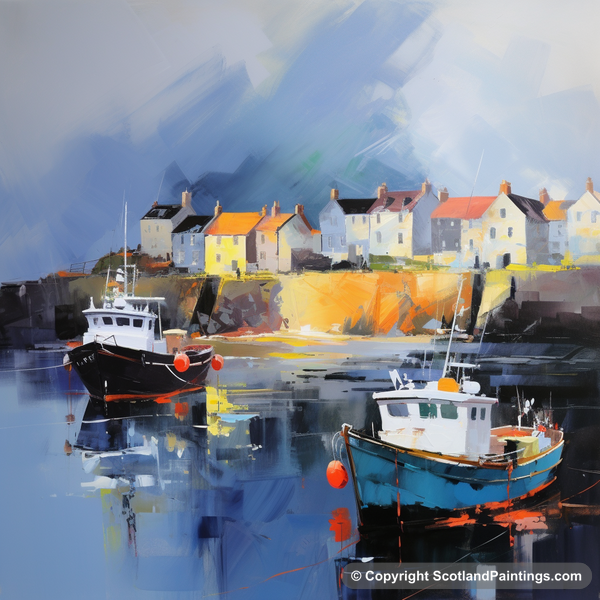 Painting - Charlestown Harbour - Scottish Harbours