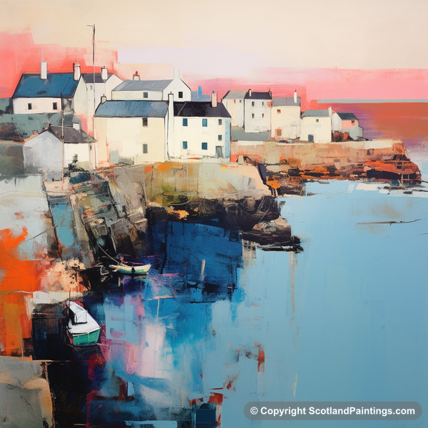 Painting - Portsoy Harbour - Scottish Harbours