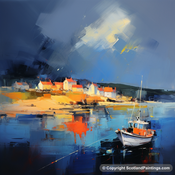 Painting - St Abba's Harbour - Scottish Harbours