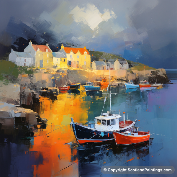 Painting - St Abba's Harbour - Scottish Harbours