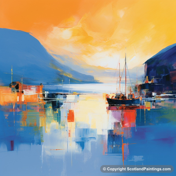 Painting - Lochranza Harbour - Scottish Harbours