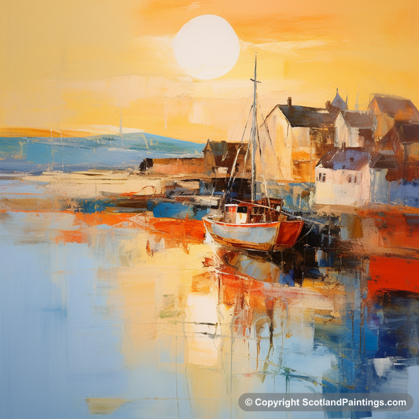 Painting - Port Ellen Harbour - Scottish Harbours