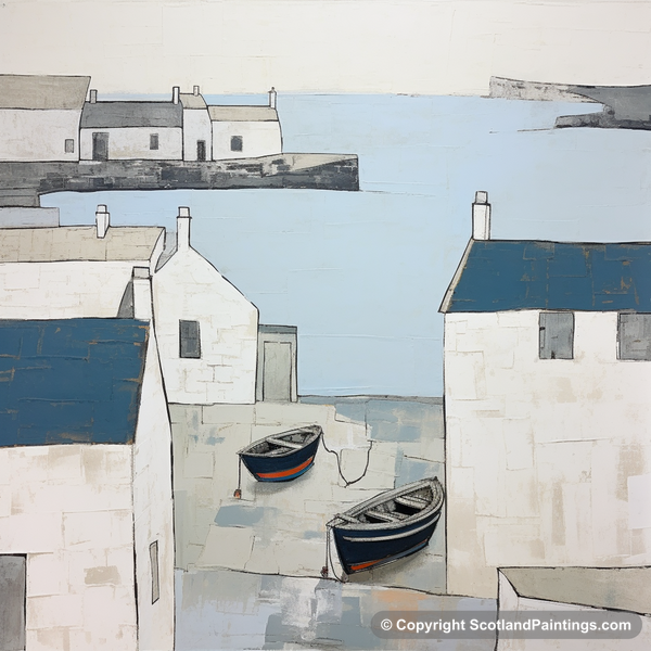 Painting - Portnahaven Harbour - Scottish Harbours