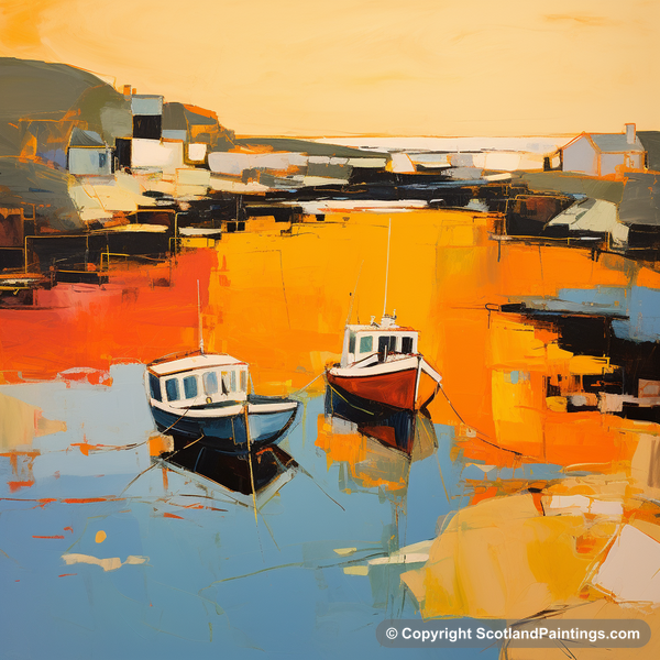 Painting - Port Ellen Harbour - Scottish Harbours