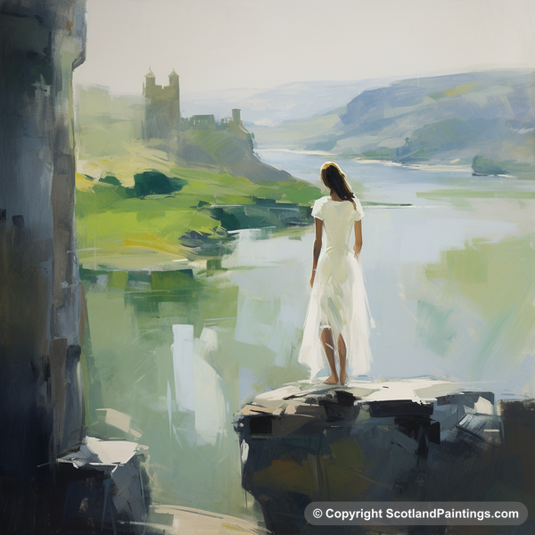 Painting - Urquhart Castle - White Dress