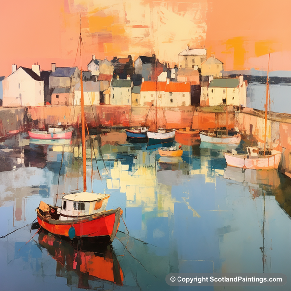 Painting - Dunbar Harbour - Scottish Harbours