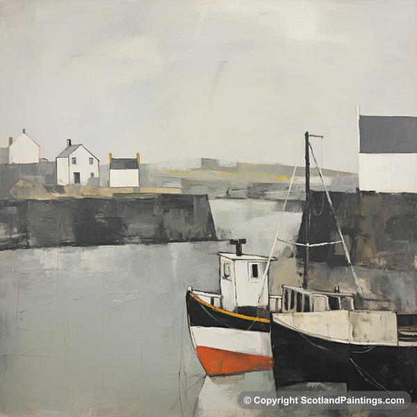 Painting - Port Ellen Harbour - Scottish Harbours