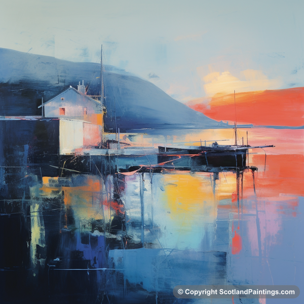 Painting - Lochranza Harbour - Scottish Harbours