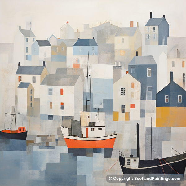 Painting - Gardenstown Harbour - Scottish Harbours