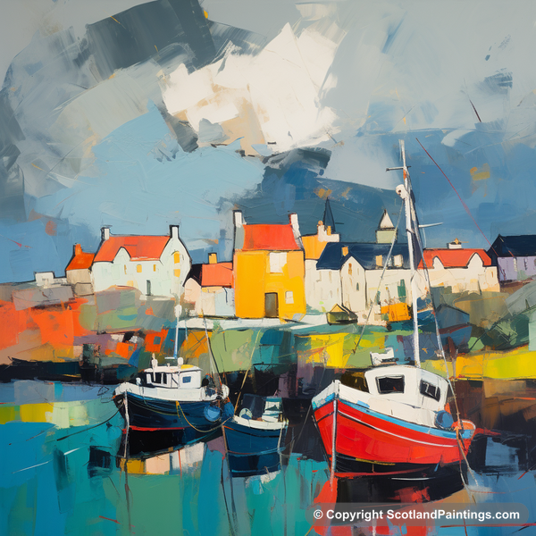 Painting - Dunbar Harbour - Scottish Harbours