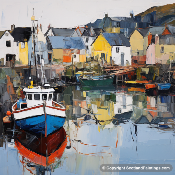 Painting - St Abba's Harbour - Scottish Harbours