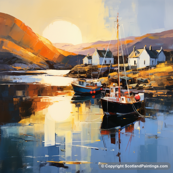 Painting - Lochranza Harbour - Scottish Harbours