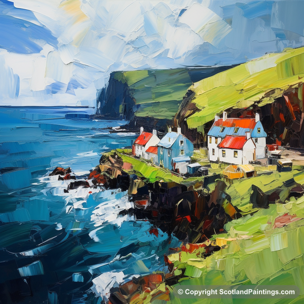 Painting - Pennan Harbour - Scottish Harbours