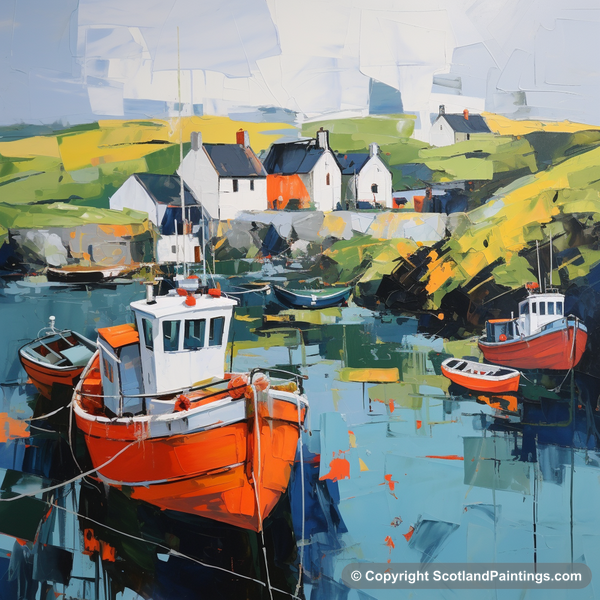 Painting - Portnahaven Harbour - Scottish Harbours