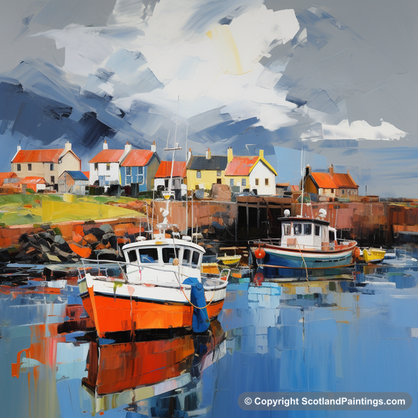 Painting - Dunbar Harbour - Scottish Harbours