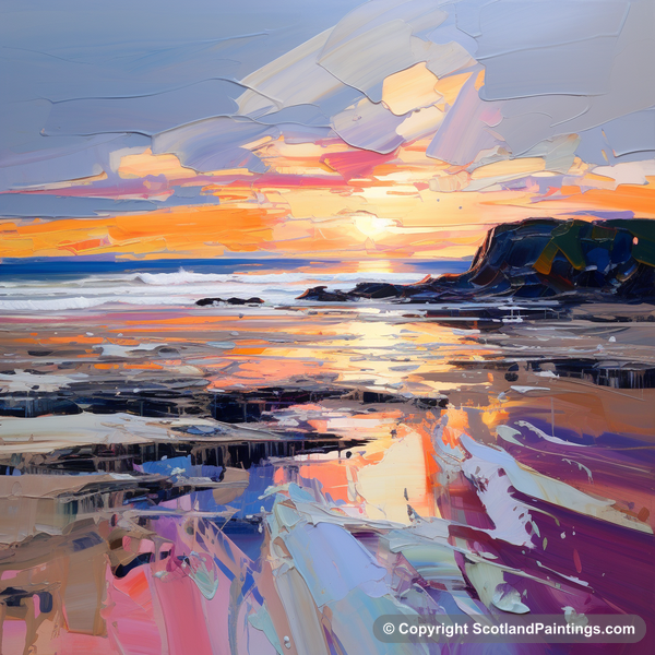 Painting - St Cyrus Beach - Scottish Beaches