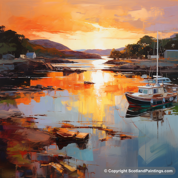 Painting - Isleornsay Harbour - Scottish Harbours