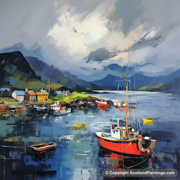 Painting - Lochranza Harbour - Scottish Harbours