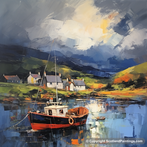 Painting - Lochranza Harbour - Scottish Harbours