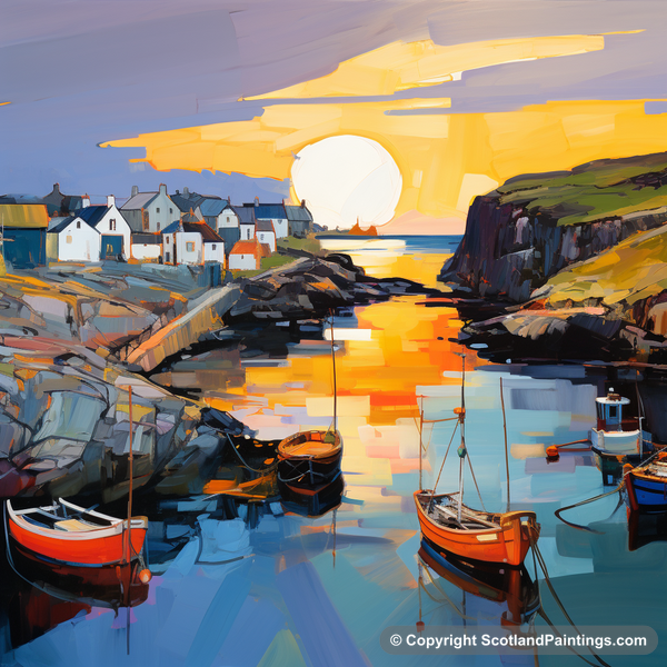 Painting - Portnahaven Harbour - Scottish Harbours