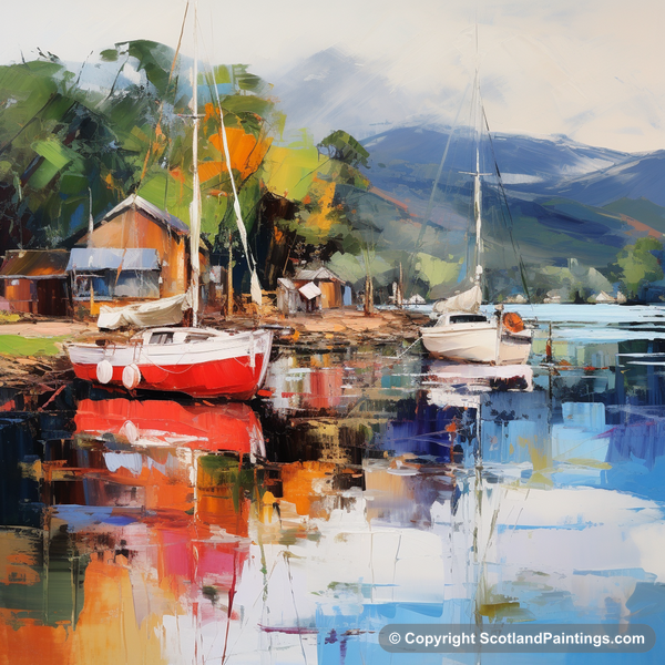 Painting - Balmaha Harbour - Scottish Harbours