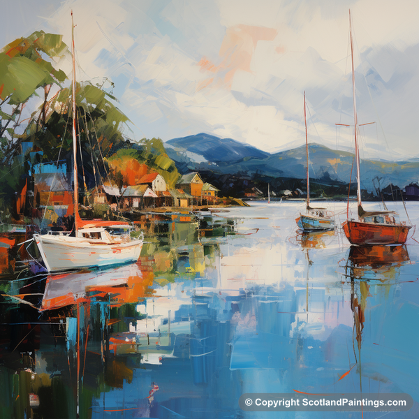 Painting - Balmaha Harbour - Scottish Harbours