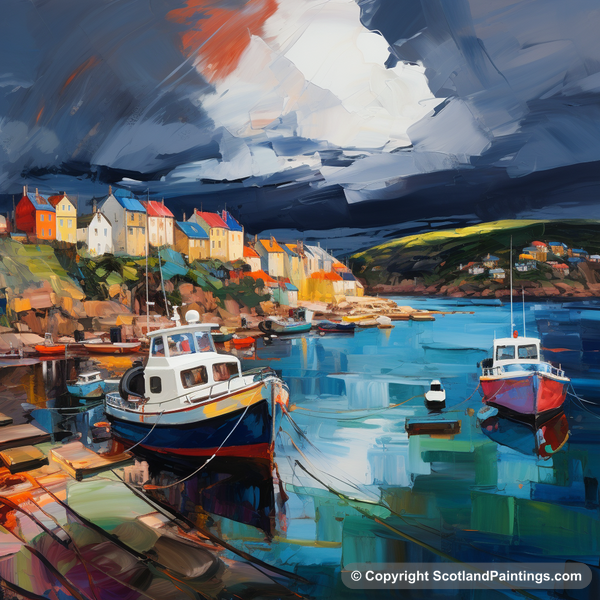 Painting - St Abba's Harbour - Scottish Harbours