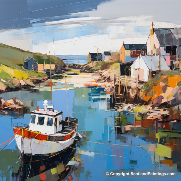 Painting - Whitehills Harbour - Scottish Harbours