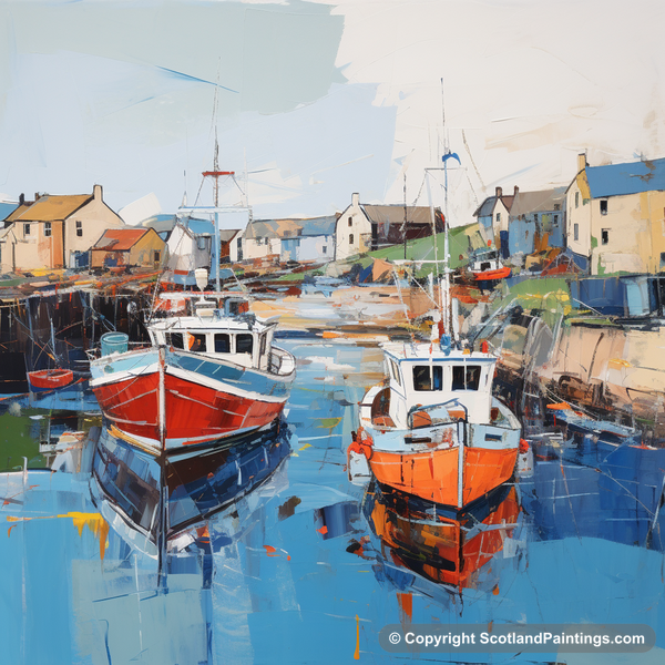 Painting - Whitehills Harbour - Scottish Harbours