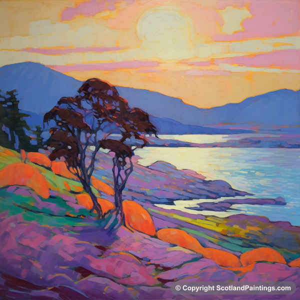 Painting - Catterline Bay - Scottish Coves