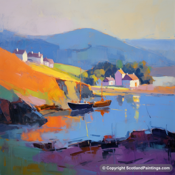 Painting - Findochty Harbour - Scottish Harbours