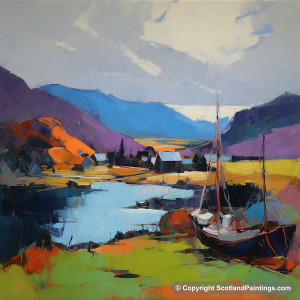 Painting - Lochranza Harbour - Scottish Harbours