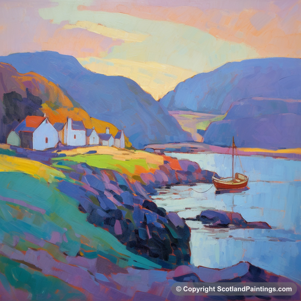 Painting - Pennan Harbour - Scottish Harbours