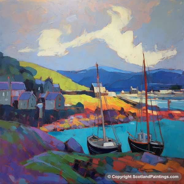 Painting - Macduff Harbour - Scottish Harbours