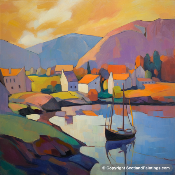 Painting - Port Ellen Harbour - Scottish Harbours