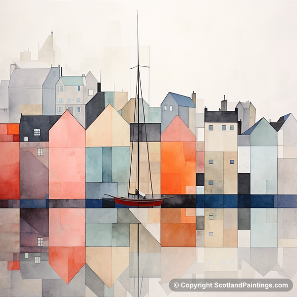 Painting - Lerwick Harbour - Modern & Minimal