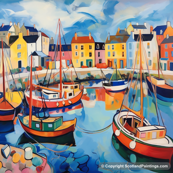 Painting - Cullen Harbour - Scottish Harbours