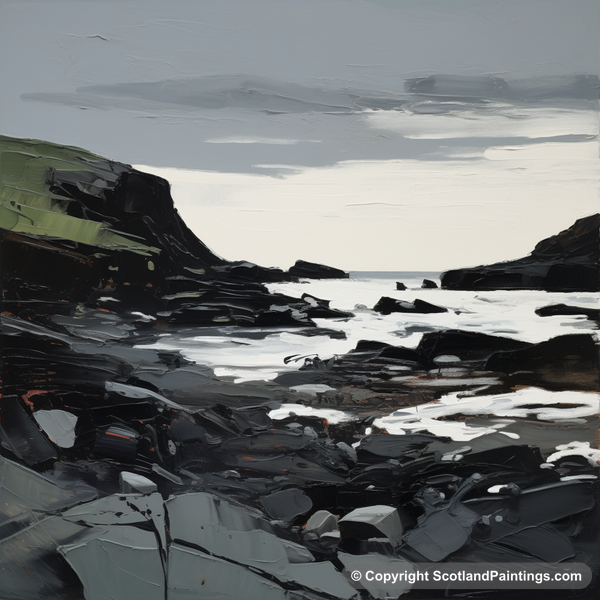 Painting - Catterline Bay - Scottish Coves